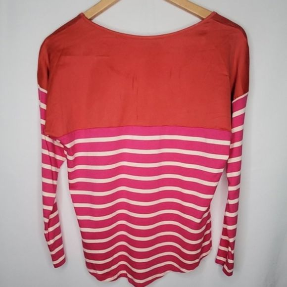 Tommy Hilfiger Red White Stripe L/Sleeve Top S - Picture 2 of 3
